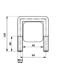 Скоба П-образная (Стремянка) М12 51х126 на колесо плуга 1L-220/320