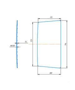 Стекло боковое кабинное правое Jinma 244 (Люкс) с 2021 г.в