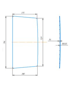 Стекло боковое кабинное левое Jinma 244 (Люкс) с 2021 г.в
