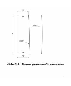 Стекло фронтальное левое кабинное JM-244 Kmg (Простое)