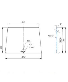 Стекло лобовое кабинное JM-244 Kpl  (Люкс) с 2021 г.в (3 отверстия)			