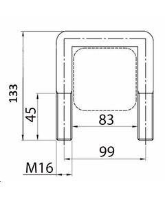 Скоба П-образная (Стремянка) М16 99х126 для Почвофрезы 1GQN-180/220
