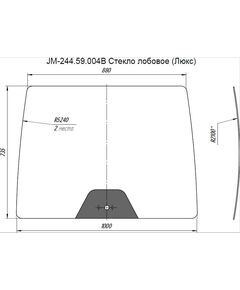 Стекло лобовое кабинное JM-244 Kpl (Люкс "В")/JM-354