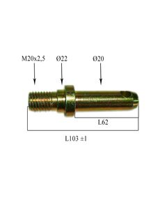 Палец крепежный 22х102 с гайкой на Плуг и молотковую косилку Н22
