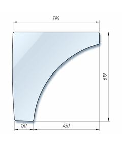 Стекло дверное левое (нижнее) кабинное DF-244 (Люкс)