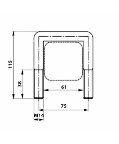 Скоба П-образная (Стремянка) М14 75х115 для Почвофрезы 1GQN 120/140/150/160 Красн.
