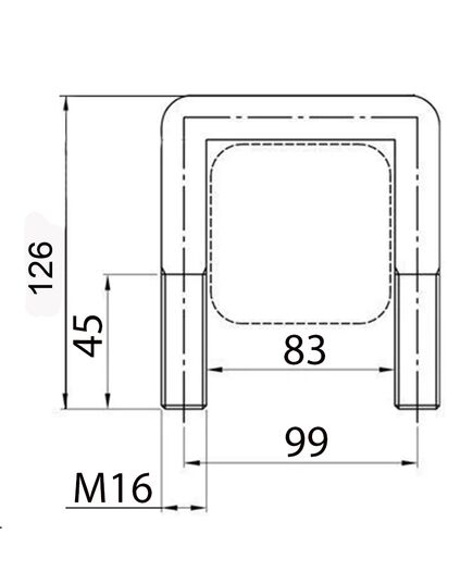 Скоба П-образная (Стремянка) М16 99х126 для Почвофрезы 1GQN-180/220