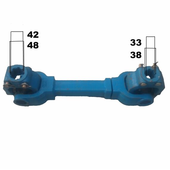 Вал карданный 8*8 разные шлицы, 700 мм, квадрат, крест. 39х118 (80-150л.с) фрез 180-240 усил.