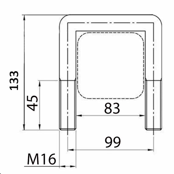 Скоба П-образная (Стремянка) М16 99х126 для Почвофрезы 1GQN-180/220