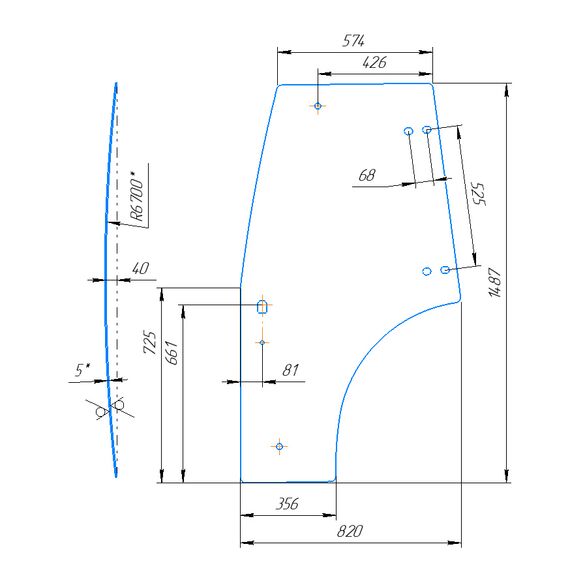 Стекло дверное левое Jinma 244 (Люкс) с 2021 г.в