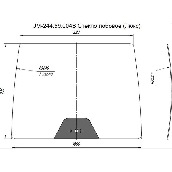 Стекло лобовое кабинное JM-244 Kpl (Люкс "В")/JM-354