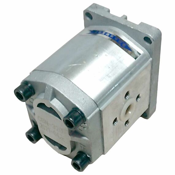 Насос шестеренчатый НШ левый CBN-E320 (шлицевой привод, с площадкой, выходы под 180°)															